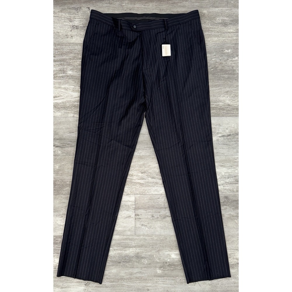 Combatant Gentlemen Summit Navy Chalkstripe Modern Fit Suit Pant Mens 42x37 NEW